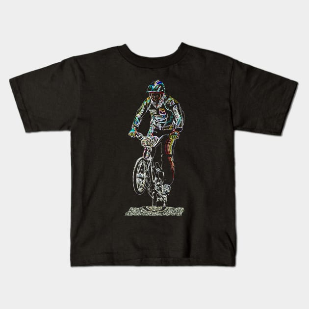 bmx Kids T-Shirt by rickylabellevie